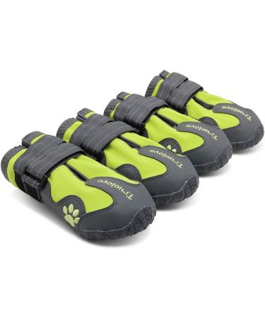 Mokcci TrueLove Waterproof Dog Boots - Reflective Straps for Small Medium & Large Dogs (4 Pack) - Paw Protection - Green - Buy Online on GoSupps.com