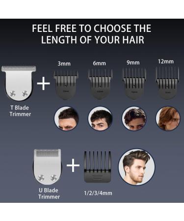 Beard Trimmer for Men - 5 in 1 Electric Grooming Kit with LED Display Waterproof Rechargeable Razor Mustache & Nose Hair Trimmer - Gradient Blue - Buy Online on GoSupps.com