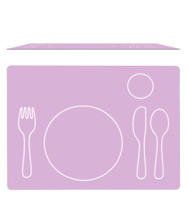 Montessori Toddler Silicone Dining Mat Non-Slip Easy-to-Clean Dining Mat for Setting the Table Montessori Practical Life Lilac - Kids House