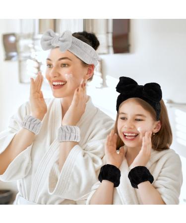 Araluky 6 Pcs Spa Headband Wrist Washband Scrunchies Set for Face Washing - No Drip Cleansing Cuffs - Buy Online on GoSupps.com