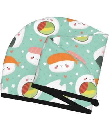 Kawaii Sushi Microfiber Hair Towel | Super Absorbent Coral Velvet Wrap for Long Curly & Thick Hair - Quick Dry Solution for Women - Buy Online on GoSupps.com