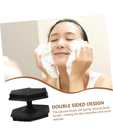 HAPINARY Face Brush Face Scrub Silicone Facial Scrubber Silicone Facial Cleansing Brush Facial Cleansing Brush Exfoliator Face Wash Brush Silica Gel Double Sided Makeup Brush 6.50X6.50X4.00CM Black - Buy Online on GoSupps.com