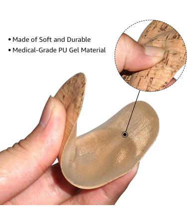 Soft Gel Arch Support Cushions - 2 Pairs (Cork) | Relieve Pain for Flat Feet & Plantar Fasciitis - Men & Women | SQHT Arch Pads Insole - Buy Online on GoSupps.com
