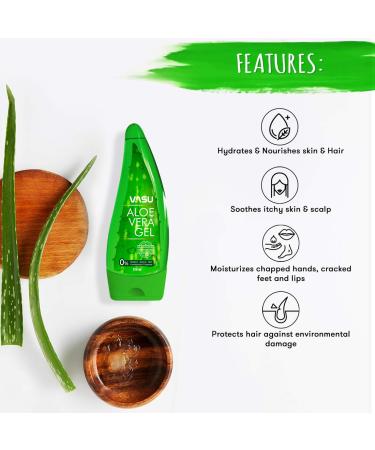 Vasu Aloe Vera Gel Pack of 2 - 120 ml Each - Organic Soothing Gel - Buy Online on GoSupps.com
