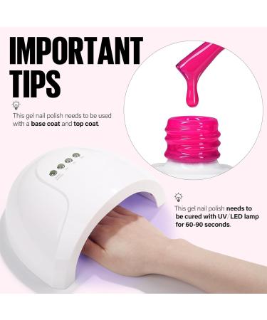 TOMICCA Neon Pink Gel Nail Polish 15ML - Long Lasting, High Gloss, Chip Resistant | UV LED Lamp Required | DIY Manicure Salon Quality - Buy Online on GoSupps.com