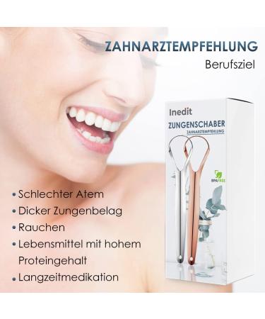 Stainless Steel Tongue Cleaner Set - 2 Durable Tongue Scrapers for Fresh Breath - High-Quality Tongue Brush for Adults - Buy Online on GoSupps.com