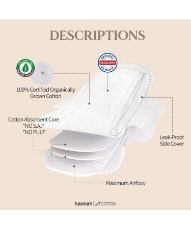 HannahALLCOTTON Organic Cotton Regular Period Pads - Pack of 10 - Buy Online on GoSupps.com