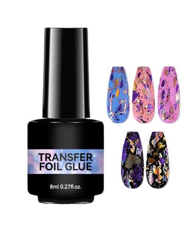 Nail Foil Glue 8ml Strong Adhesion Transparent Gel Requires a UV Lamp Ideal for Home Care and Decorative Nail Art