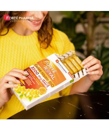 Fort Pharma - Organic Royal Jelly 3500 mg ORGANIC | Food Supplement with Organic Royal Jelly - Immunity | 10 ampoules 10 days cure - Buy Online on GoSupps.com