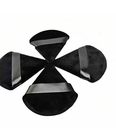 4 Pieces Soft Triangle Powder Puff - Velour Makeup Sponge for Loose Mineral Powder - Black Face Makeup Applicator - Buy Online on GoSupps.com