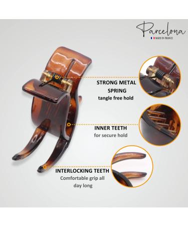 Parcelona French Small Tortoise Brown Shell Hair Claw Clip - 3/4 Inch - Buy Online on GoSupps.com