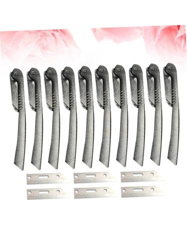 FRCOLOR 10pcs Eyebrow Shears & Facial Razors - Dermaplaning Tools for Eyebrow Shaping & Hair Removal - Set of 2 Black & 2 Color Options - Buy Online on GoSupps.com