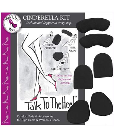 Braza Talk to The Heel Cinderella Kit - Assorted Shoe Comfort Insert Pads Black | Premium Heel Cushions for All-Day Comfort - Buy Online on GoSupps.com