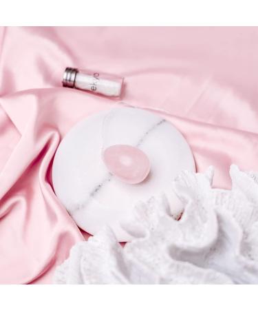 Ekyo Rose Quartz Yoni Egg (4x3 cm) - Drilled with Uncharged Cord Instructions & Cleaning Brush - Pelvic Floor Training & Meditation for Women - Buy Online on GoSupps.com