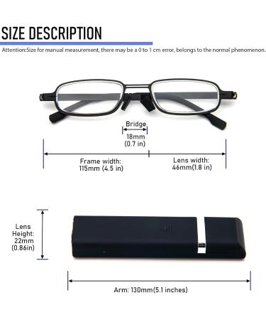 Cokobin Ultra-Light Reading Glasses - Metal Frame Full Frame 2.5 Diopters Stylish Visual Aid for Men & Women - Includes Glasses Case (Black) - Buy Online on GoSupps.com