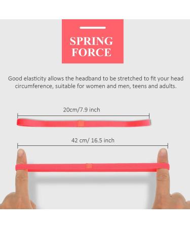 4 Pieces Thick Non-Slip Elastic Sport Headbands Hair Headbands for Women and Men (Fluorescent Yellow Fluorescent Orange Red Pine Green) - Buy Online on GoSupps.com