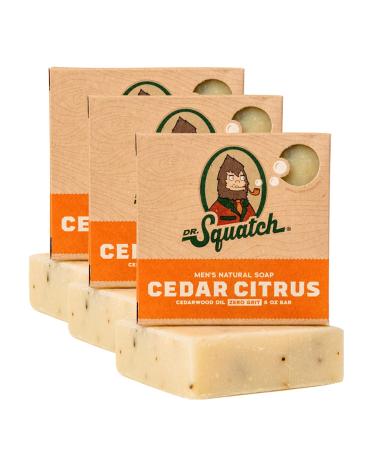 Dr. Squatch All Natural Bar Soap for Men with Zero Grit 3 Pack Cedar Citrus Cedar 5 Ounce (Pack of 3)