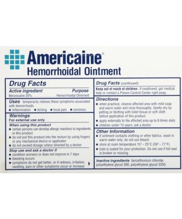 Americaine Hemorrhoidal Ointment 1 oz - Fast Relief for Hemorrhoids - Buy Online on GoSupps.com