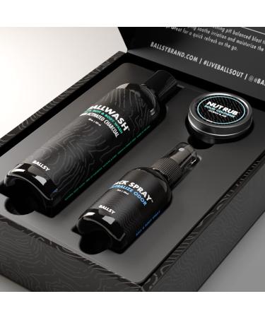 Ballsy Sack Pack Men's Fresh Kit Includes Body Wash Deodorizing Spray and Cologne Rub Men's Body Care Ball Wash for Men Gift Pack Bourbon & Barrel - Buy Online on GoSupps.com