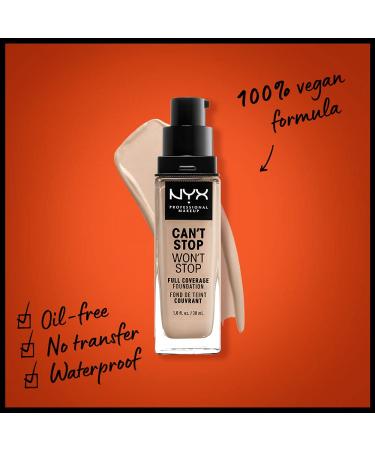 Nyx Professional Makeup Can't Stop Won't Stop Foundation - Full Coverage Long-Lasting Waterproof Vegan Matte - Alabaster 02 (30ml) - Buy Online on GoSupps.com