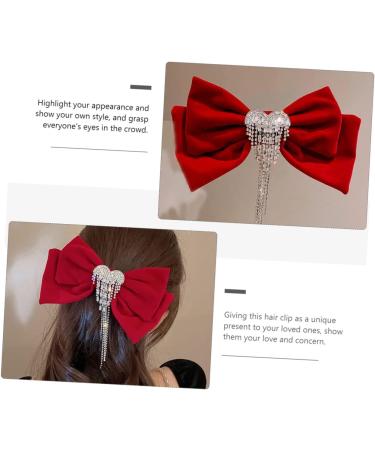 MAGICLULU Tassel Hair Clip Hair Bow Clips Alligator Clip Hair Claw Clips for Women Hair Accessory for Girls Bow Hair Clips French Barrette Rhinestone Hair Clips Copper Makeup Red - Buy Online on GoSupps.com