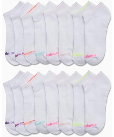 New Balance Girls' Cushion Low Cut Ankle Socks (16 Pack), Pure White - Size Large - Buy Online on GoSupps.com