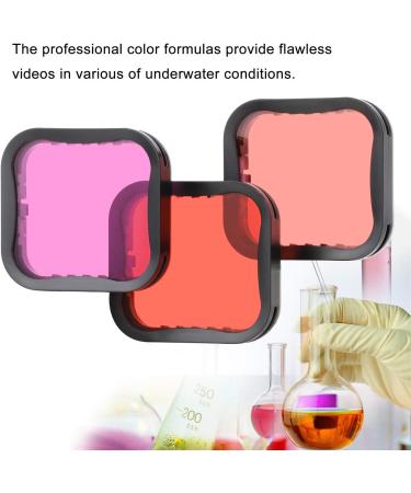 Soonsun 3 Pack Dive Filter for GoPro Hero 5 6 7 Black Super Suit - Red Light Red and Magenta Filters - Enhance Underwater Colors for Video and Photography - Buy Online on GoSupps.com