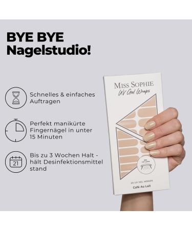 Original Miss Sophie UV Gel Nail Foils - Soft Touch 20 Stripes in Caf au Lait for Perfect Finger & Toenail Polish International Shipping - Buy Online on GoSupps.com