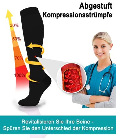 Blongw Compression Stockings for Men - 6 Pairs of Knee Support Socks for Sports Travel Running & Cycling | A9-Assorted 03 L-XL - Buy Online on GoSupps.com