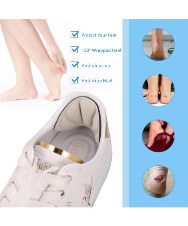 Jizzu Heel Pillows - 8 Pairs Self-Adhesive Shoe Pads for Big Shoes | Thick Foot Inserts for Men & Women | Multicolored Anti-Bubble Insole Inserts - Buy Online on GoSupps.com