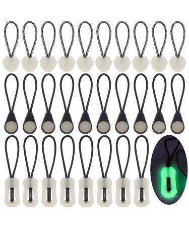 WebEedy 30 pieces of bright zipper replacement green lights in the dark zipper powder tubing head removable zippering repair for camping tent luggage