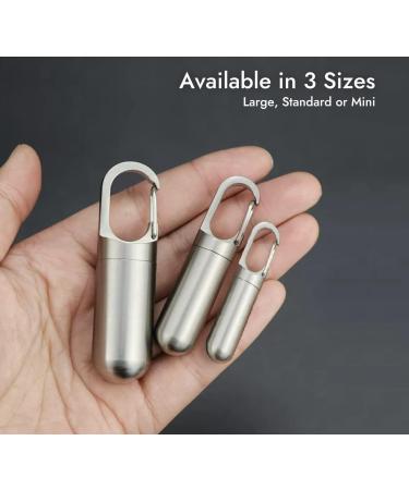 Stainless Steel Pill Holder Keychain with Carabiner Clip | Large Pill Fob for Travel & Daily Use - Buy Online on GoSupps.com