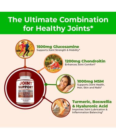 Shark Labs (2 Pack) Joint Support Capsules All Natural Premium Formula Maximum Strength Vitamin Joint Support Supplement Pills - Buy Online on GoSupps.com