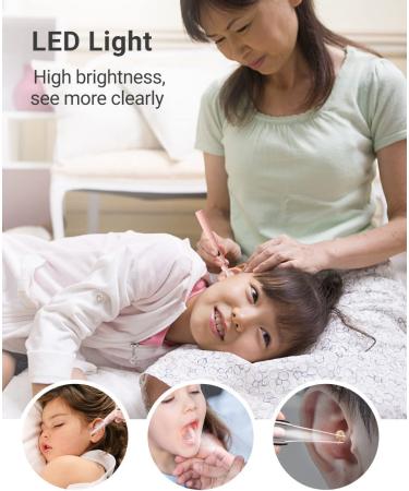 Rechargeable Ear Wax Removal Kit with Light - 7 Piece Set for Adults, Kids and Pets - Pink - Buy Online on GoSupps.com