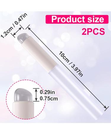 2pcs Silicone Lip Brushes with Storage Box - Portable Reusable Makeup Applicators for Lipstick Lip Balm & Gloss - Soft Angled Head - White - Buy Online on GoSupps.com