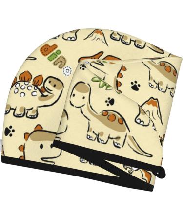 Hair Towel Wrap - Fast Drying Towel Turban for Kids | Cartoon Dinosaurs Design - Buy Online on GoSupps.com