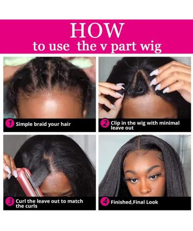 UNICE Kinky Straight V-Part Human Hair Wig - No Leave Out, Glueless & Beginner Friendly - Buy Online on GoSupps.com