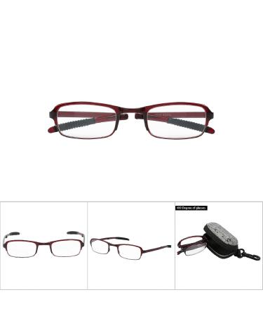 Portable Foldable Reading Glasses for Presbyopia - Lightweight 2 Colors Fatigue Relief (4.0 Red) - Buy Online on GoSupps.com