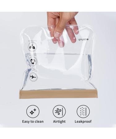 ECOHUB TSA Approved Airport Liquid Bag 20x20cm - Clear Toiletry Bag for Travel - Men and Women - Airline Approved Zip Lock Bags - Light Brown - Buy Online on GoSupps.com