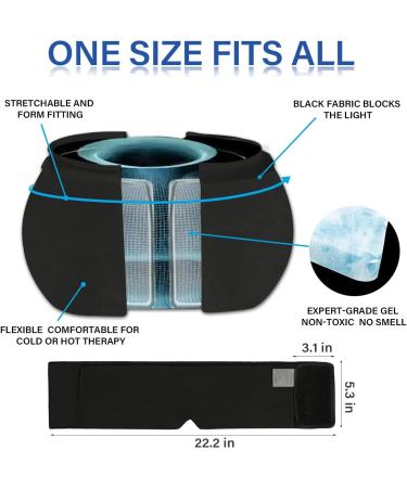 Eitherau Migraine Mask - 360 Adjustable Cap for Headache Relief | Cold Warm Compress Gel Pads for Swollen Eyes & Sinuses - Buy Online on GoSupps.com