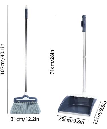 Brooms and Dustpan Set with Long Handle- Windproof Stand Up Dustpan with Brooms Combo for Home Kitchen Room Office Lobby Floor Use - Buy Online on GoSupps.com
