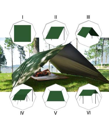 KALINCO Waterproof Camping Tarp 10X12FT Hammock Rain Fly Tent - Lightweight & Compact for Backpacking/Hiking - Green - Buy Online on GoSupps.com