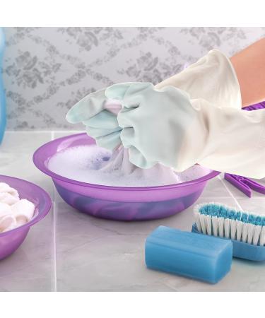 Sibba Long Rubber Gloves - 1 Pair, Waterproof, Non-Slip, Reusable for Cleaning, Dishwashing, Kitchen - Blue - Buy Online on GoSupps.com