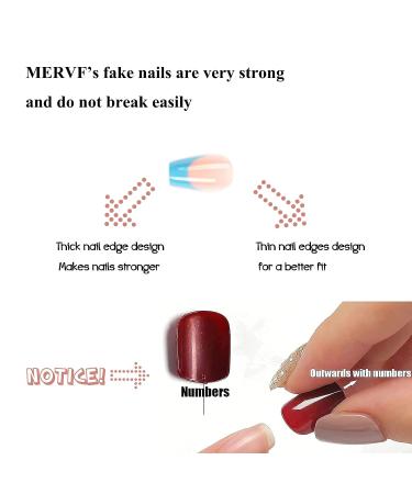 Mervf Medium French Tip Colorful Ballerina Acrylic Nails with Designs - 24pcs Glossy Press on Nails for Women 45-07 - Buy Online on GoSupps.com