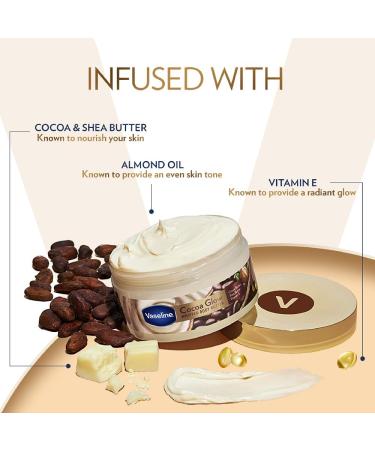 Vaseline Cocoa Glow Whipped Body Butter 180 g. Cocoa & Shea Butter for Glowing Soft Skin - Buy Online on GoSupps.com