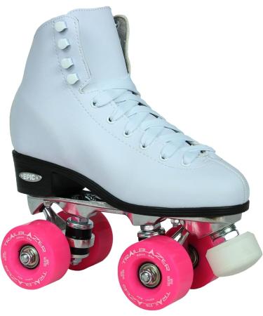 Epic Skates Classic White Roller Skates - Pink Wheels - US Size 7 - Buy Online on GoSupps.com