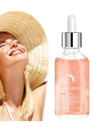 Mimoqk Brightening Body Oil Mild Skin Care Liquid Natural Nourishing Formula UV Protection 15 ml Lightweight Body Ideal for Travel Sports Daily Use