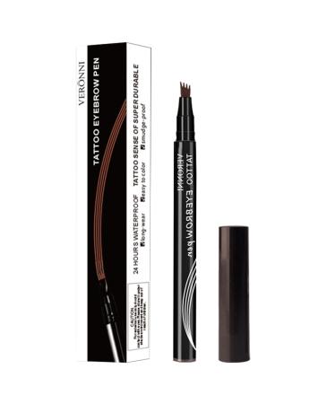Icefei Liquid Eyebrow Pencil | Four-Fork Eyebrow Pencil for Makeup - Texture Slim Lines Eyebrow Water Pencil for Dating Parties and Daily Use C: Grayish Brown