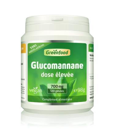 Greenfood Glucomannan, 700 mg, High Dose, 120 Capsules - NO Artificial Additives, No Genetically Modified Organisms. Ve
