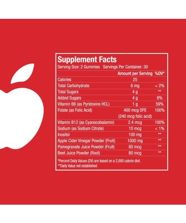 Esmerally - Apple Cider Vinegar Gummies - 60 Gummies - Vitamins - Natural Fruit Flavor - Gluten Free & Non GMO - Vitamin B12 - Buy Online on GoSupps.com